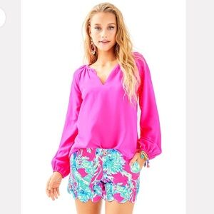 Lily Pulitzer Raz Berry Lobsters In Love Shorts